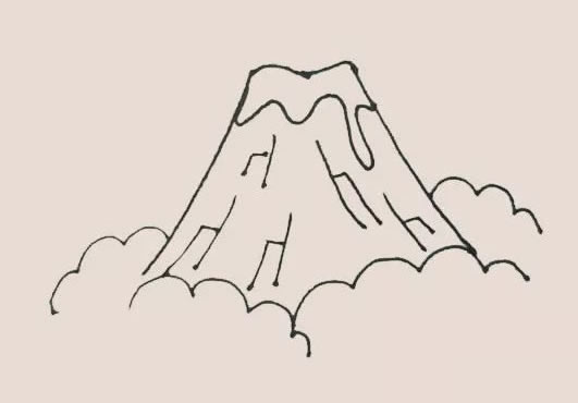 火山噴發(fā)簡筆畫